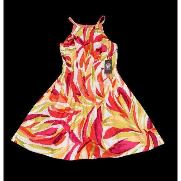 Vince Camuto Womens Above Knee Printed Workwear Halter Dress New Size 2 Floral - Picture 1 of 5